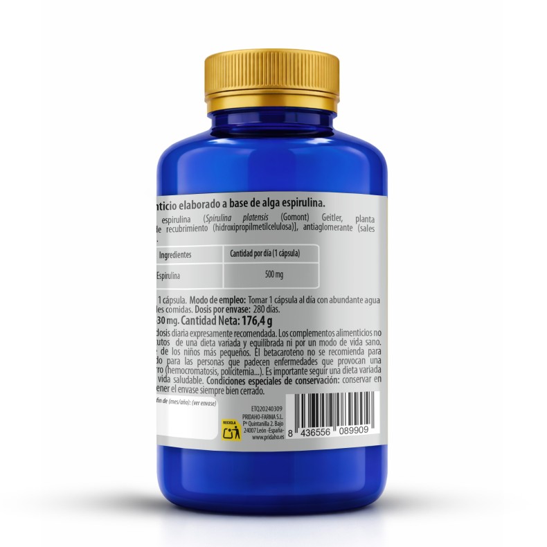 PHYTOFARMA Spirulina 280 cápsulas vegetales
