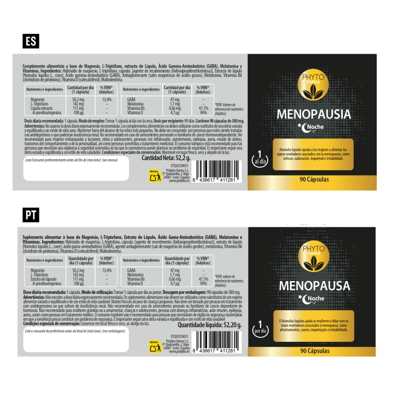 PHYTOFARMA Menopausia Noche 90 cápsulas