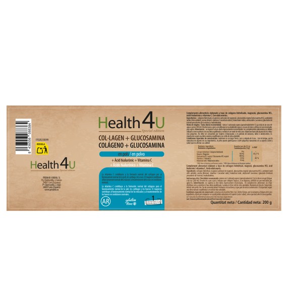 H4U Colágeno + glucosamina en polvo 200 g special edition