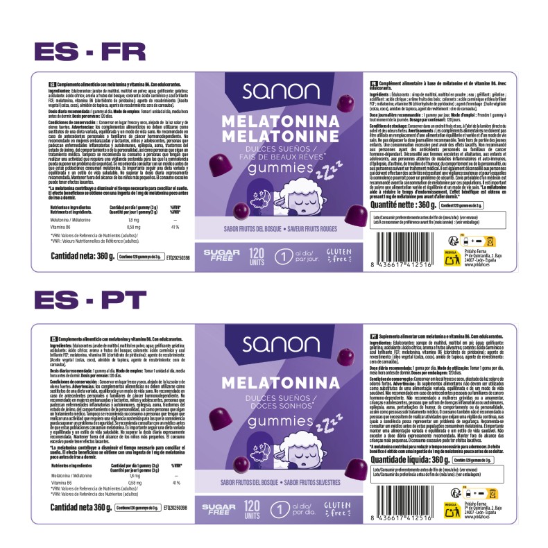 SANON Melatonina 1,8 mg 120 gummies