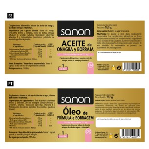 SANON Aceite de Onagra y Borraja 110 cápsulas blandas 2