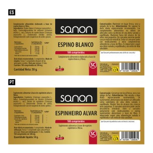 SANON Espino Blanco 100 comprimidos 2
