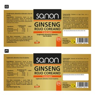 SANON Ginseng Rojo Coreano 90 cápsulas vegetales 2