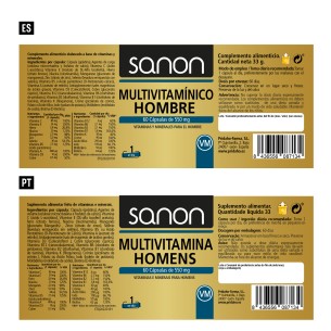 SANON Multivitamínico Hombre 60 cápsulas 2