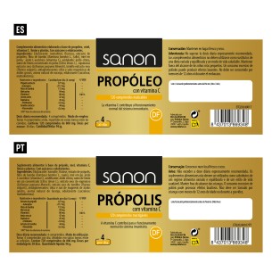 SANON Propóleo con Vitamina C 120 comprimidos masticables 2