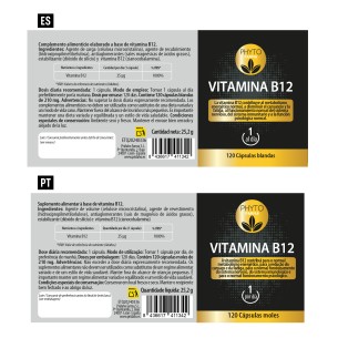 PHYTOFARMA Vitamina B12 25 µg 120 cápsulas 2