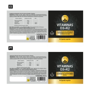 PHYTOFARMA Vitaminas D3+K2 90 cápsulas vegetales 2