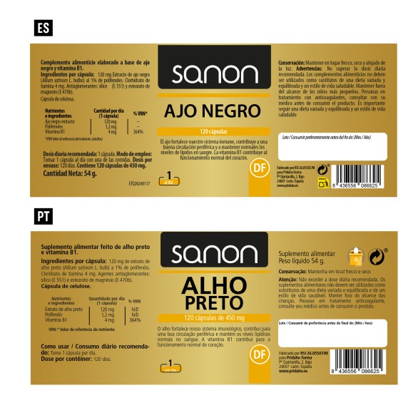 SANON Ajo Negro 120 cápsulas