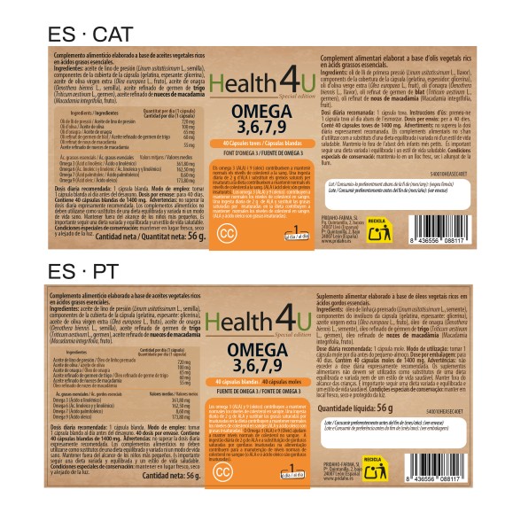 H4U Omega 3, 6, 7 y 9 40 cápsulas blandas special edition