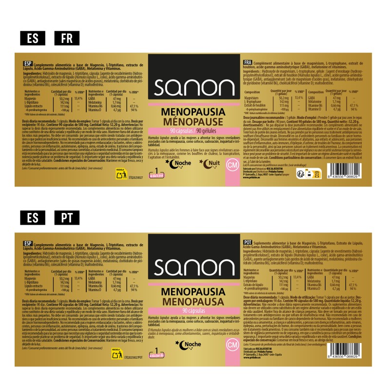 SANON Menopausia Noche 90 cápsulas