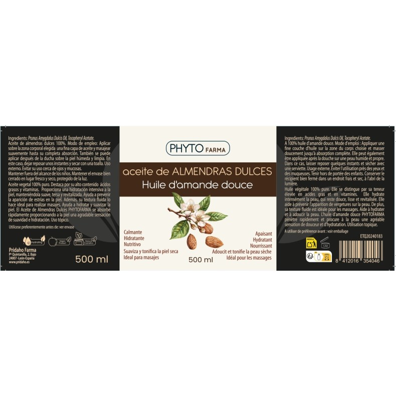 PHYTOFARMA Aceite de Almendras dulces 500 ml