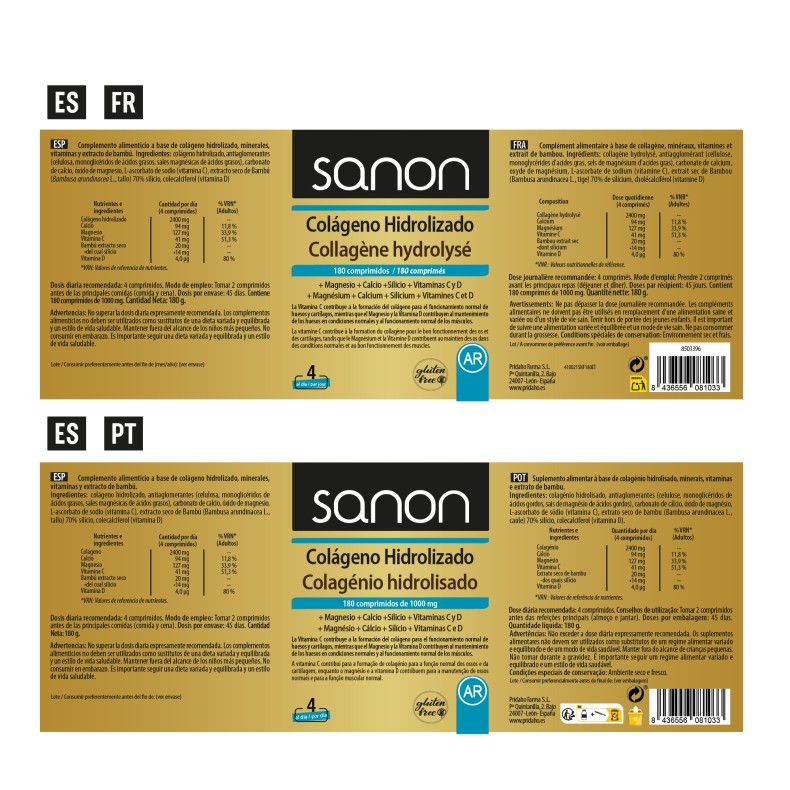SANON Colágeno Hidrolizado 180 comprimidos
