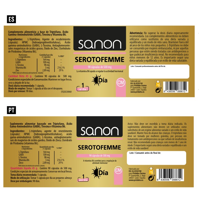 SANON Serotofemme Día 90 cápsulas