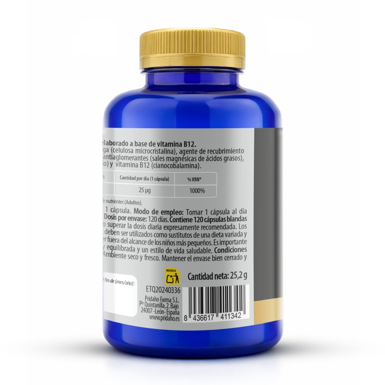 PHYTOFARMA Vitamina B12 25 µg 120 cápsulas