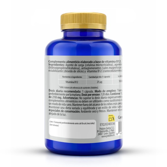 PHYTOFARMA Vitamina B12 25 µg 120 cápsulas