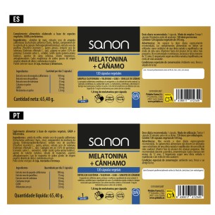 SANON Melatonina + Cáñamo 120 cápsulas 2