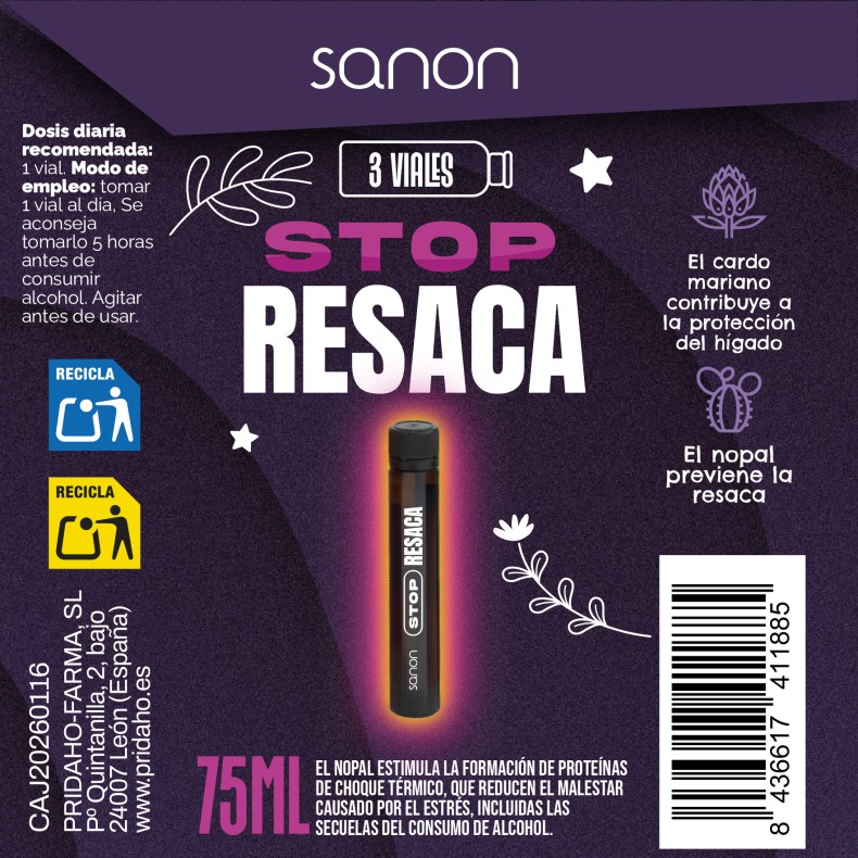 SANON Stop resaca 3 viales pack 6