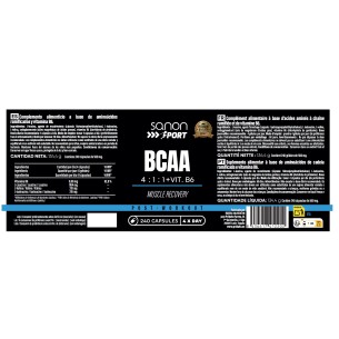 SANON SPORT BCAA 4:1:1 + Vit B6 240 cápsulas 2