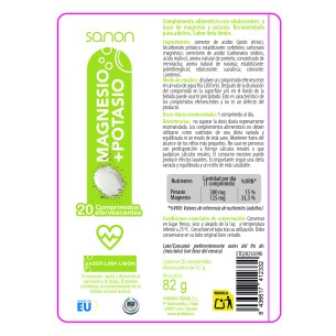 SANON Magnesio + Potasio 20 comprimidos efervescentes 2