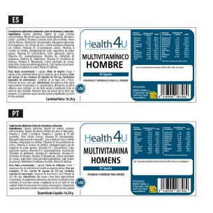 H4U Multivitamínico hombre 30 cápsulas 2