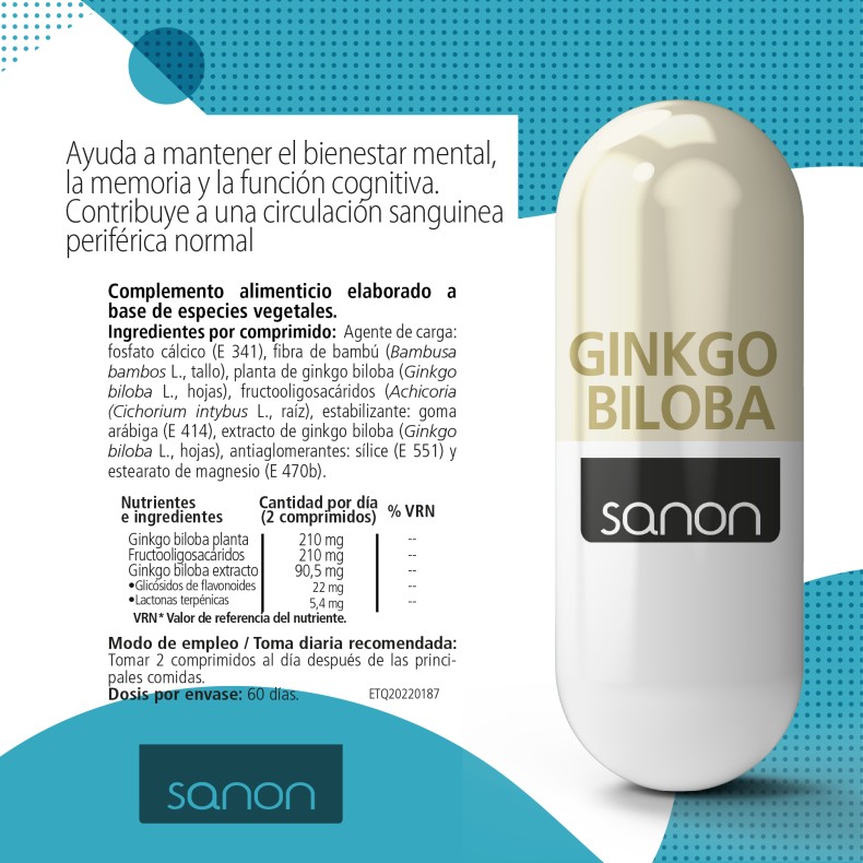 SANON Ginkgo Biloba 120 comprimidos