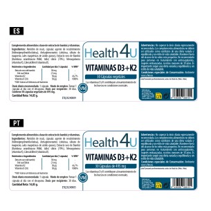 H4U Vitamina D3+K2 30 cápsulas vegetales 2